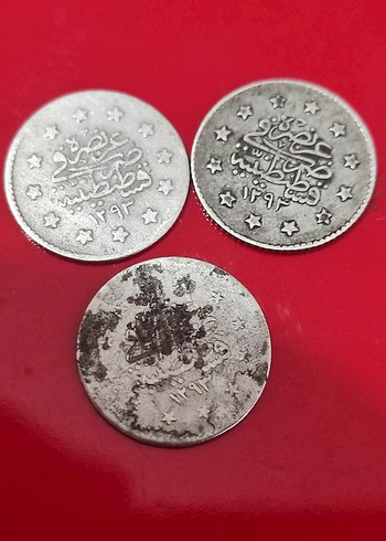 Vintage Gri Erkek Rozetleri. 3 adet gümüş 1 kuruş - Görsel 6