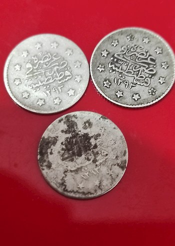 Vintage Gri Erkek Rozetleri. 3 adet gümüş 1 kuruş - Görsel 4