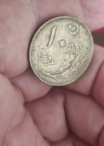 Gri Vintage Erkek Rozeti bronz 10 kurus - Görsel 3