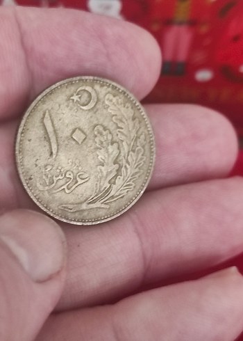 Gri Vintage Erkek Rozeti bronz 10 kurus - Görsel 7