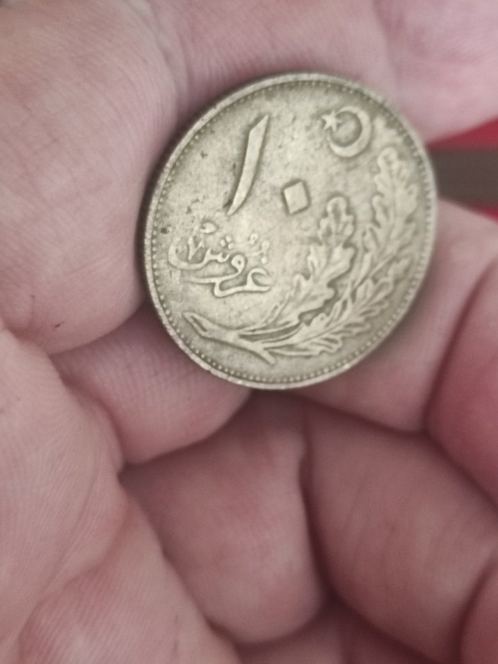 Gri Vintage Erkek Rozeti bronz 10 kurus - Görsel 3