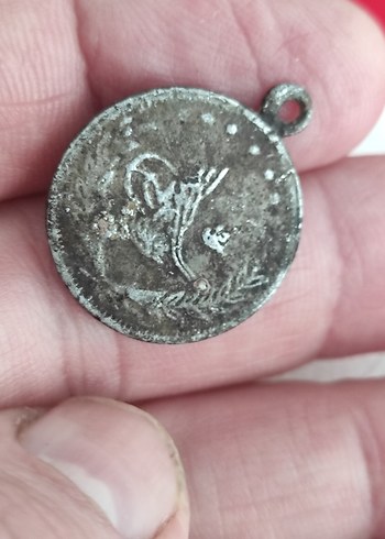 Nakışlı Zincir Detaylı Vintage Kadın Kolye Ucu eski - Görsel 2