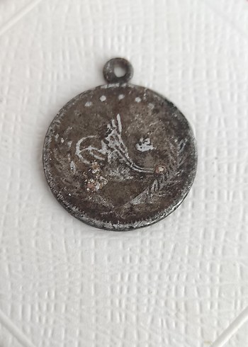 Nakışlı Zincir Detaylı Vintage Kadın Kolye Ucu eski - Görsel 8