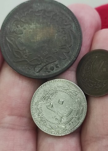 Gri Vintage Erkek Rozet Seti 3 adet Osmanlı madeni para - Görsel 12