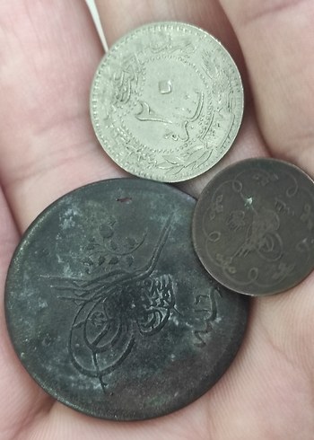 Gri Vintage Erkek Rozet Seti 3 adet Osmanlı madeni para - Görsel 9