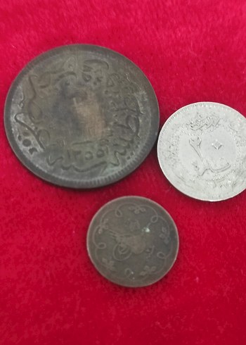 Gri Vintage Erkek Rozet Seti 3 adet Osmanlı madeni para - Görsel 2