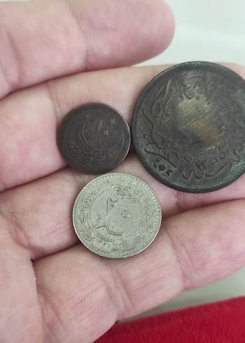 Gri Vintage Erkek Rozet Seti 3 adet Osmanlı madeni para - Görsel 13