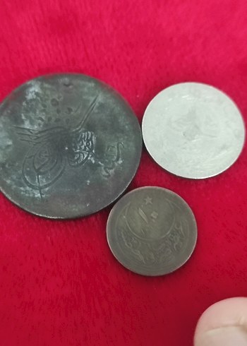 Gri Vintage Erkek Rozet Seti 3 adet Osmanlı madeni para - Görsel 3