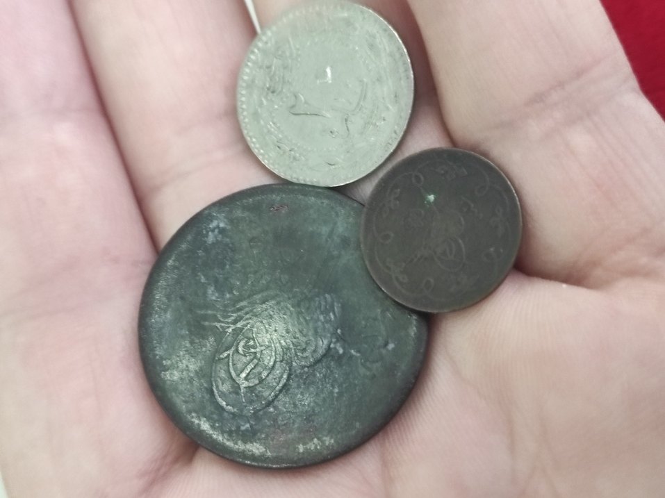 Gri Vintage Erkek Rozet Seti 3 adet Osmanlı madeni para - Görsel 5