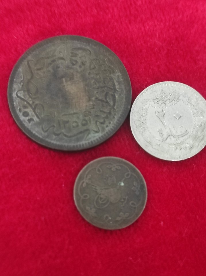 Gri Vintage Erkek Rozet Seti 3 adet Osmanlı madeni para - Görsel 2