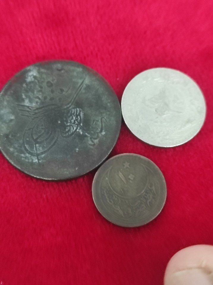 Gri Vintage Erkek Rozet Seti 3 adet Osmanlı madeni para - Görsel 3