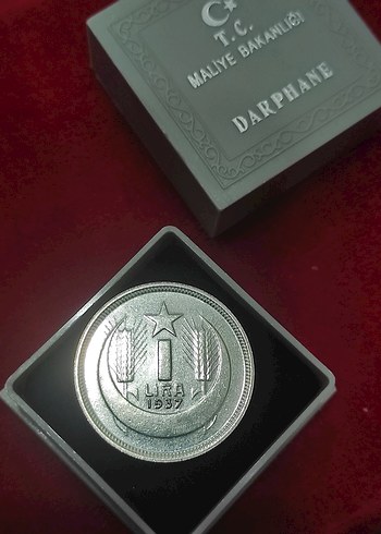 Gri Vintage Erkek Rozeti 1937 ATA 1 lir cil - Görsel 12