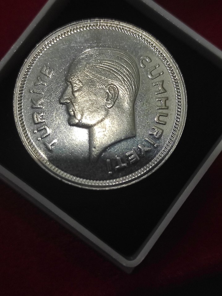 Gri Vintage Erkek Rozeti 1937 ATA 1 lir cil - Görsel 5