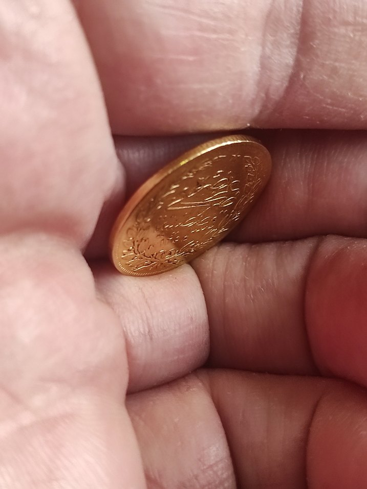 Vintage Altın Renkli Erkek Rozeti .22 ayar orjinal altını - Görsel 4