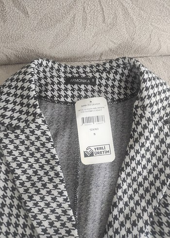 Düğmeli Gri Midi Kadın Blazer Ceket Bayan yeni - Görsel 2