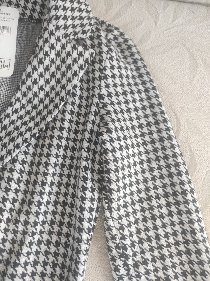 Düğmeli Gri Midi Kadın Blazer Ceket Bayan yeni - Görsel 3