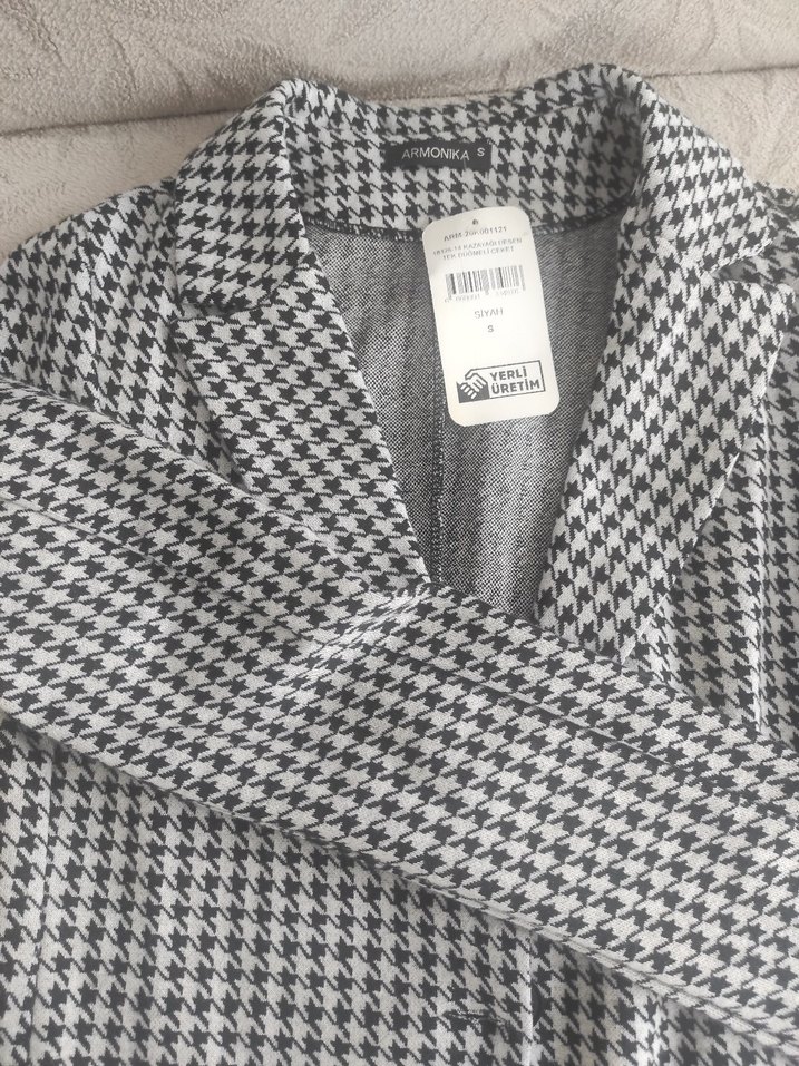 Düğmeli Gri Midi Kadın Blazer Ceket Bayan yeni - Görsel 5