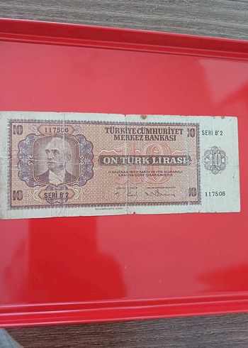 Eski Türkiye Cumhuriyeti 10 Türk Lirası Banknot