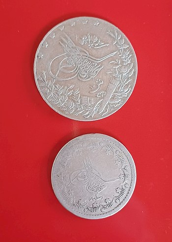 Beden beyaz Renk Osmanlı gümüş nadir lot 10 kuruş gümüş