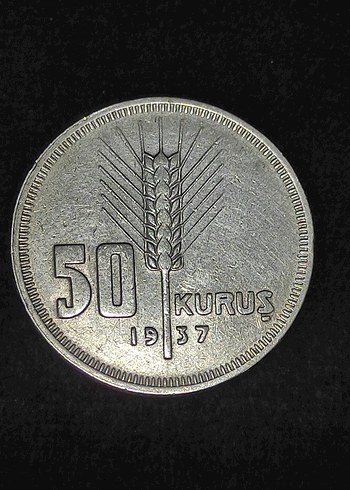 1937 Turkiye 50 Kurus Gumus Parasi 5 99 Gram Cil Alti Nadir