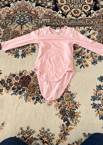 3 Ay Beden Uzun Kollu Bebek Body Seti - Pembe ve Gri