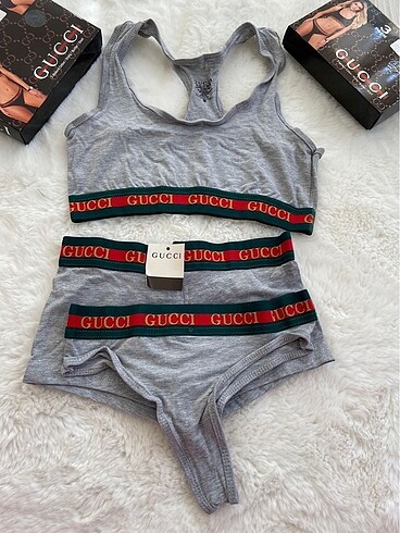 Gucci 3 lü set büstiyer tanga boxer