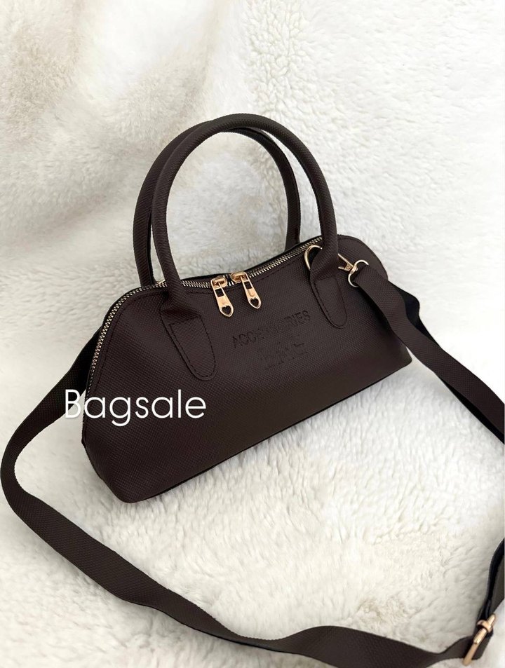 Kahverengi Deri Fermuarlı Kadın Çanta - Görsel 2