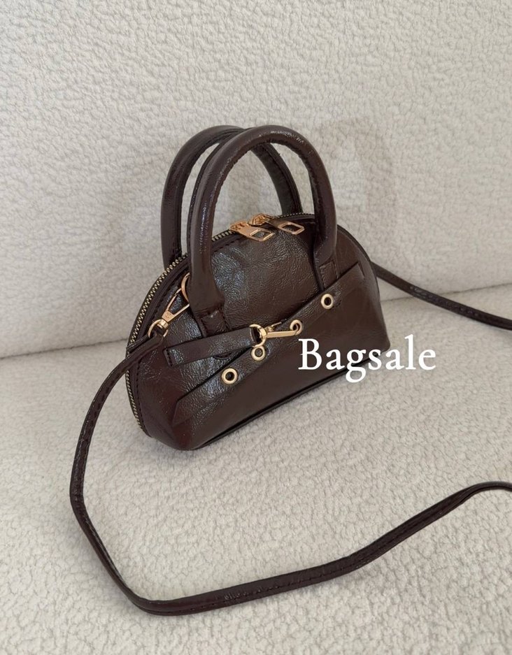 Kahverengi Deri Tokalı Kadın Çanta - Görsel 3