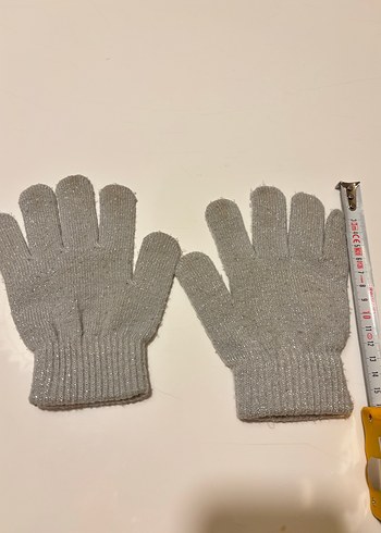 Gri Örgü Kız Eldiveni - Görsel 2