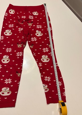 Kız Çocuk Kırmızı Örgü Tayt - Görsel 2