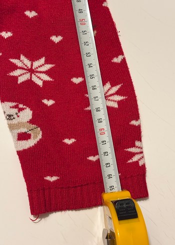 Kız Çocuk Kırmızı Örgü Tayt - Görsel 3