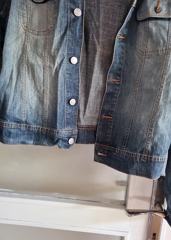 Diğer Gri Düğmeli Kadın Kot Ceket