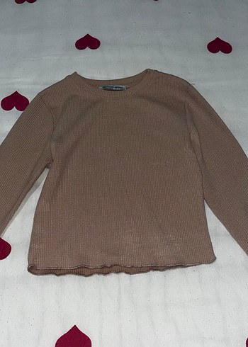 Bej Kadın Triko Uzun Kollu Crop - Görsel 2