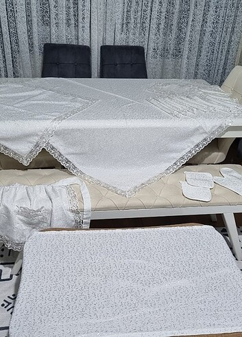  Beden beyaz Renk 24 parça çeyizlik mutfak örtüsü takımı