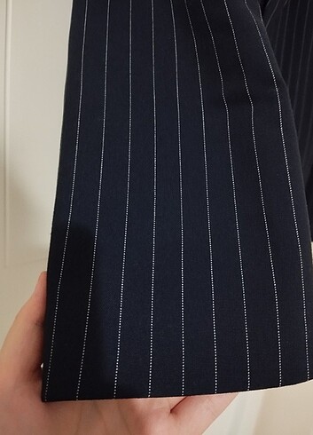 l Beden Zara Bershka Muadili Kadın Lacivert Çizgili Blazer