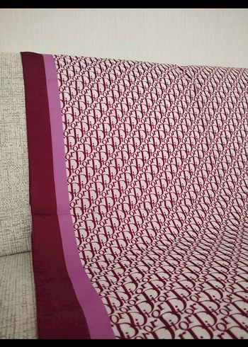 Beden bordo Renk Dior desen pembe twill şal