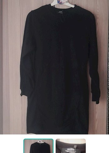 Bershka Siyah Uzun Kollu Rahat Elbise
