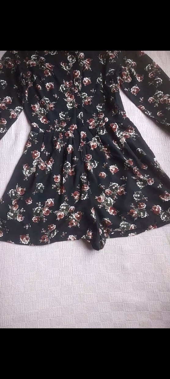 Romantik Çiçekli Siyah Elbise — görsel 4/6
