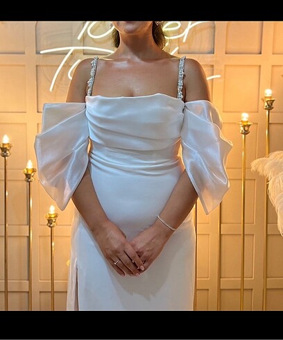 Alfa Beta Beyaz Elbise (Nikah/İsteme)