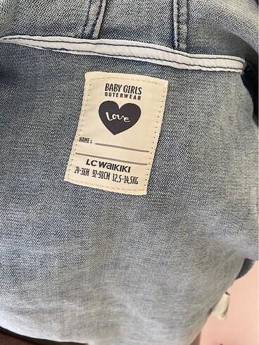 24-36 Ay Beden mavi Renk Lc Waikiki kız çocuk Kot ceket