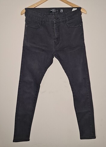 BERSHKA Siyah Superskinny Kot Pantolon 30 Beden