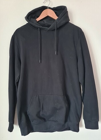 Bershka Siyah Kapüşonlu Sweatshirt M