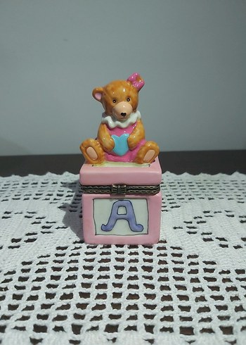 Limoges El Boyaması Ayıcık Kutu