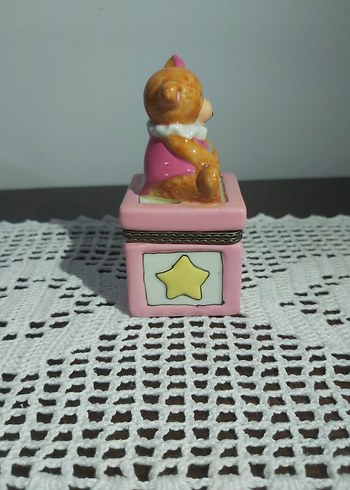 Beden pembe Renk Limoges El Boyaması Ayıcık Kutu