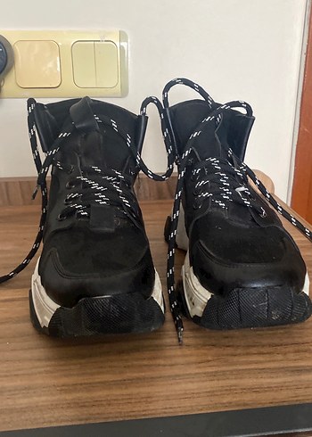 Diğer Siyah Yılan Desenli Platform Spor Ayakkabı