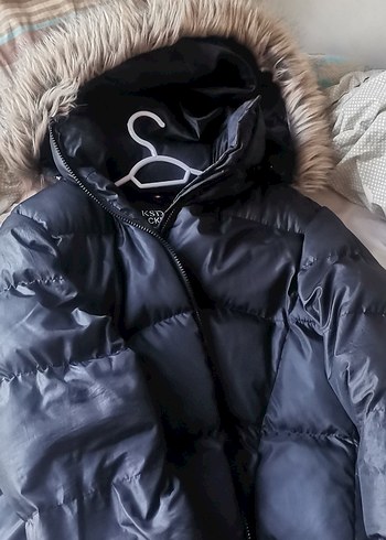Kürk Detaylı Gri Kışlık Kadın Mont