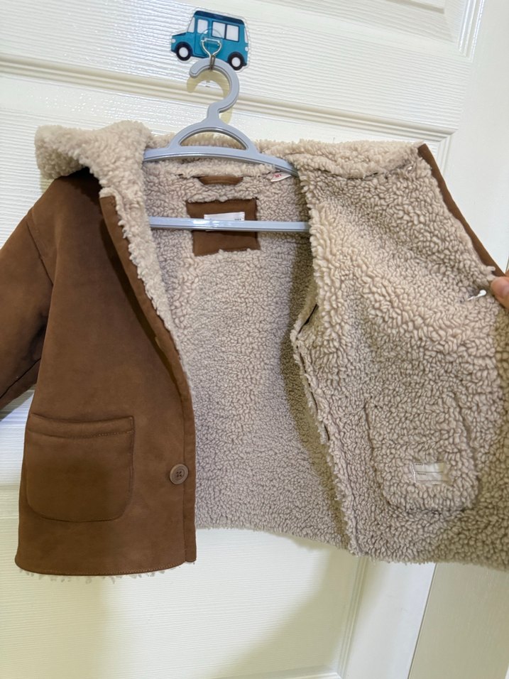 Kürklü Erkek Çocuk Süet Kaban - Görsel 2