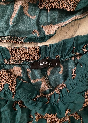 Trendyol & Milla Turkuaz Leopar Desenli Kısa Kollu Mini Pijama Takımı