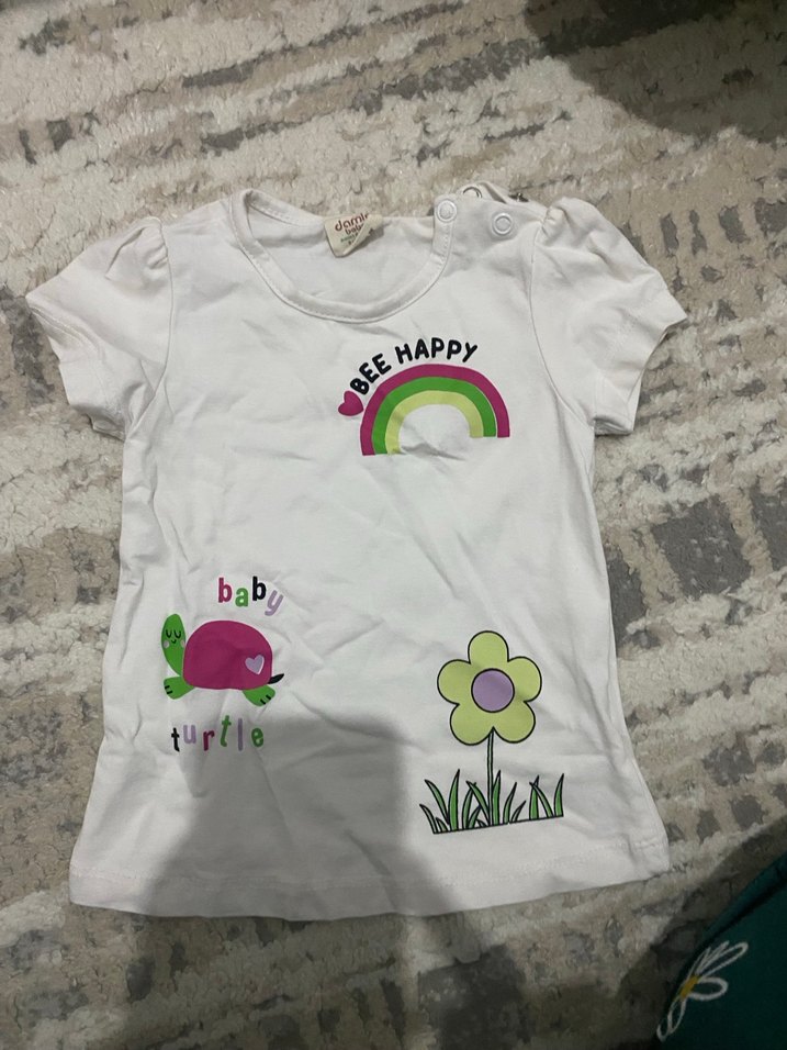 Kız Çocuk Pastel Renkli Pamuklu Rahat Tayt ve tişört - Görsel 3