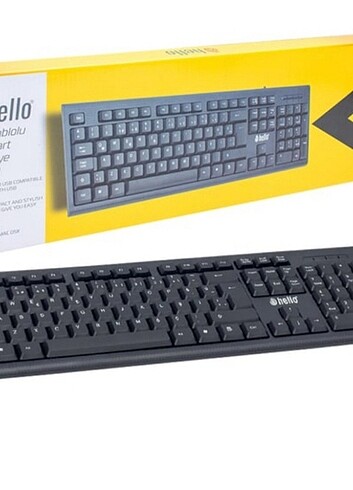Yeni Estevia Dp Hello Hl-18742 Usb Kablolu Standart Q Klavye (45